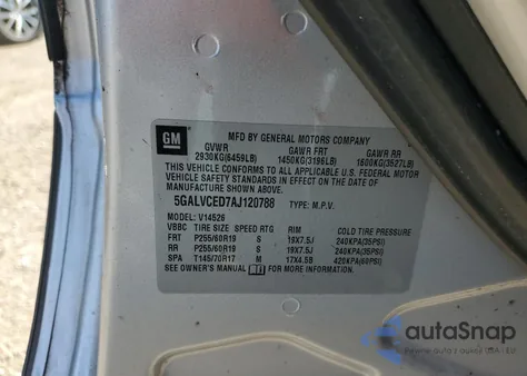 2010 Buick Enclave Cxl z USA, uszkodzony, nr VIN 5GALVCED7AJ120788